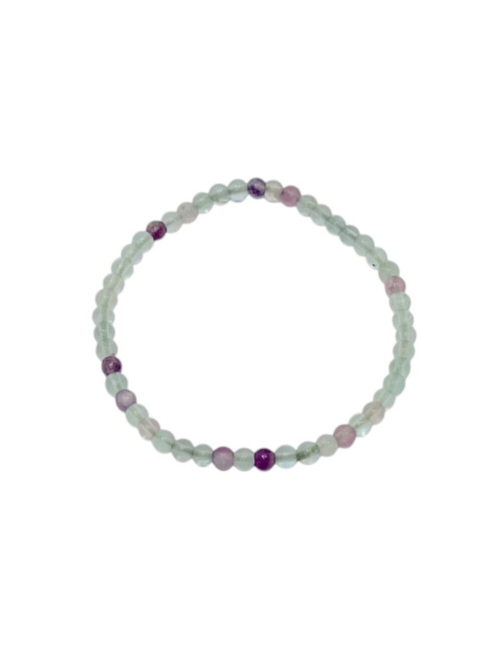 Fluorite Beaded Stretch Bracelet NEW